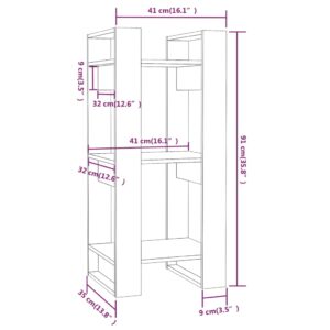 Βιβλιοθήκη/Διαχωριστικό Χώρου 41x35x91 εκ. Μασίφ Ξύλο Πεύκου