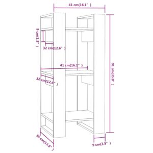 Βιβλιοθήκη/Διαχωριστικό Χώρου Λευκό 41x35x91 εκ. Μασίφ Πεύκο