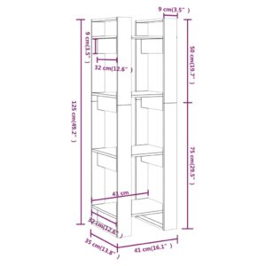 Βιβλιοθήκη/Διαχωριστικό Χώρου 41x35x125 εκ. Μασίφ Ξύλο Πεύκου