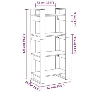 Βιβλιοθήκη/Διαχωριστικό Χώρου Μελί 60x35x125 εκ. Μασίφ Ξύλο