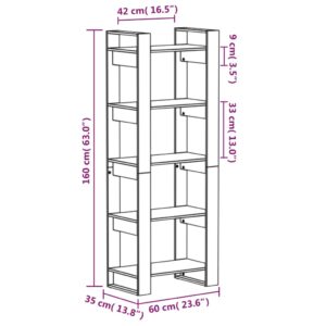 Βιβλιοθήκη/Διαχωριστικό Χώρου Λευκό 60x35x160 εκ. Μασίφ Ξύλο