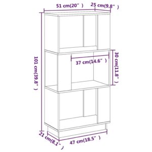 Βιβλιοθήκη/Διαχωριστικό Χώρου Μελί 51x25x101 εκ. Μασίφ Πεύκο