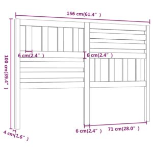 Κεφαλάρι Κρεβατιού 156x4x100 εκ. από Μασίφ Ξύλο Πεύκου