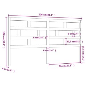 Κεφαλάρι Κρεβατιού 206x4x100 εκ. από Μασίφ Ξύλο Πεύκου