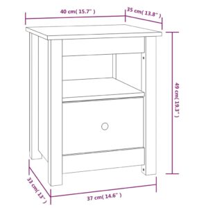 Κομοδίνο Καφέ Μελί 40 x 35 x 49 εκ. από Μασίφ Ξύλο Πεύκου