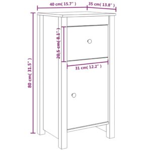 Ντουλάπι Καφέ Μέλι 40x35x80 εκ. από Μασίφ Ξύλο Πεύκου