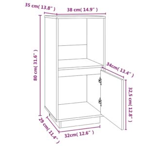 Ντουλάπι Λευκό 38 x 35 x 80 εκ. από Μασίφ Ξύλο Πεύκου