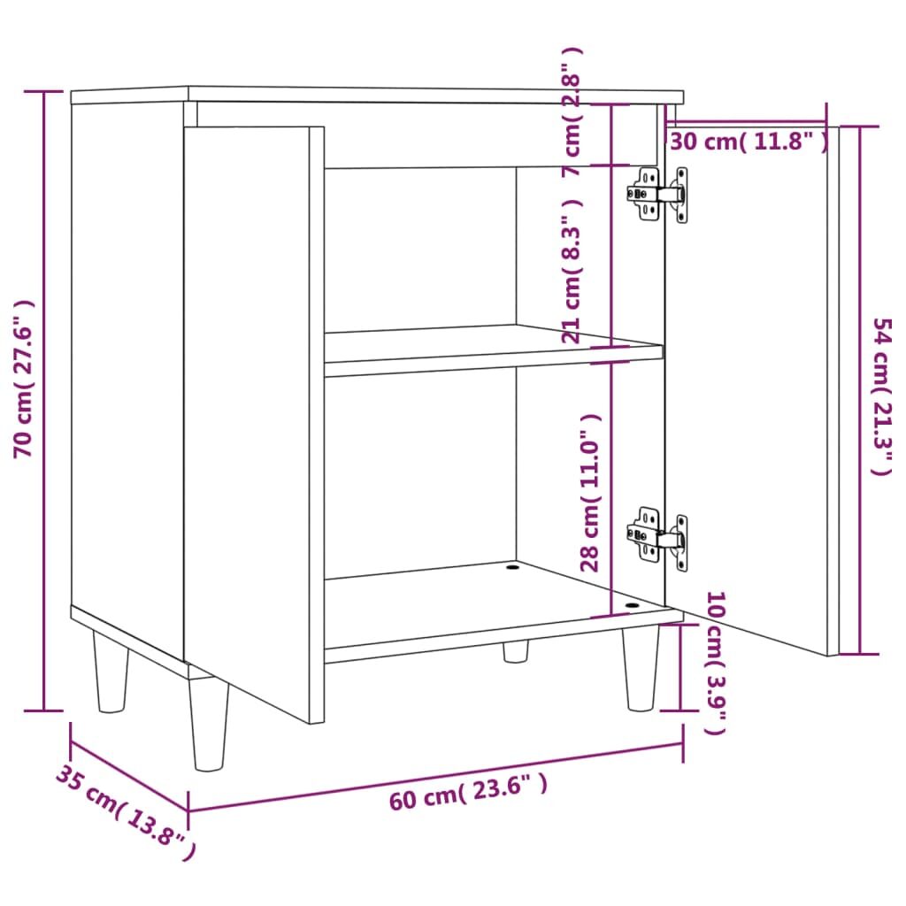 Ντουλάπι Καφέ Δρυς 60 x 35 x 70 εκ. από Επεξεργασμένο Ξύλο