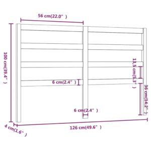 Κεφαλάρι Κρεβατιού Μελί 126 x 4 x 100 εκ. από Μασίφ Ξύλο Πεύκου