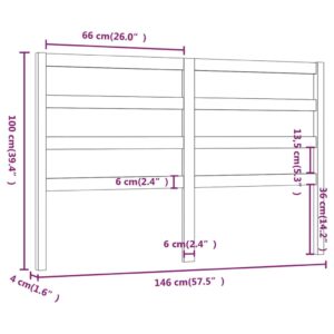 Κεφαλάρι Κρεβατιού Μελί 146 x 4 x 100 εκ. από Μασίφ Ξύλο Πεύκου