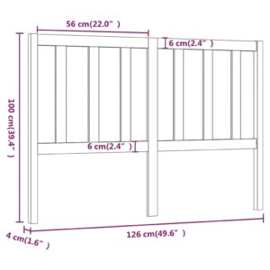 Κεφαλάρι Κρεβατιού 126 x 4 x 100 εκ. από Μασίφ Ξύλο Πεύκου