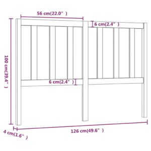 Κεφαλάρι Κρεβατιού Μελί 126 x 4 x 100 εκ. από Μασίφ Ξύλο Πεύκου