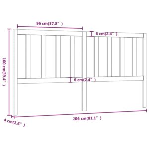 Κεφαλάρι Κρεβατιού 206 x 4 x 100 εκ. από Μασίφ Ξύλο Πεύκου