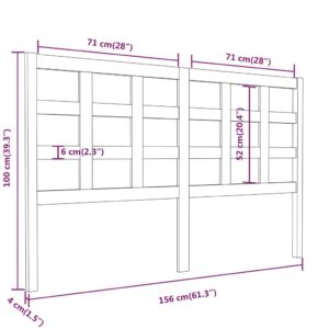 Κεφαλάρι Κρεβατιού 156 x 4 x 100 εκ. από Μασίφ Ξύλο Πεύκου