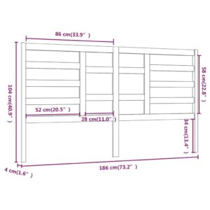 Κεφαλάρι Κρεβατιού Μελί 186x4x104 εκ. από Μασίφ Ξύλο Πεύκου