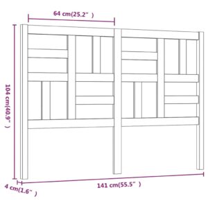 Κεφαλάρι Κρεβατιού 141x4x104 εκ. από Μασίφ Ξύλο Πεύκου