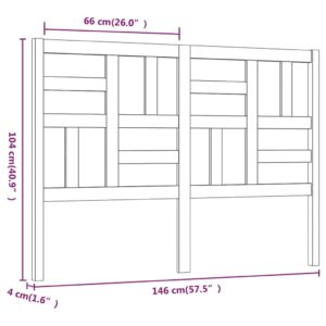 Κεφαλάρι Κρεβατιού Γκρι 146x4x104 εκ. από Μασίφ Ξύλο Πεύκου