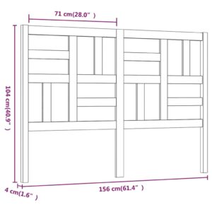 Κεφαλάρι Κρεβατιού Λευκό 156 x 4 x 104 εκ. Μασίφ Ξύλο Πεύκου