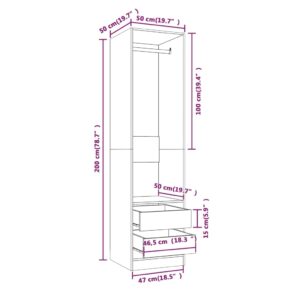 Ντουλάπα με Συρτάρια Γκρι Sonoma 50 x 50 x 200 εκ Επεξεργ. Ξύλο