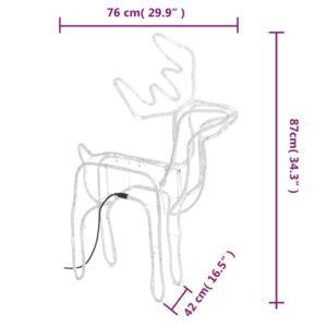 Χριστουγεννιάτικος Τάρανδος Θερμό Λευκό 76 x 42x 87 εκ.