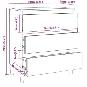 Συρταριέρα Καπνιστή Δρυς 60 x 35 x 69 εκ. Επεξεργασμένο Ξύλο