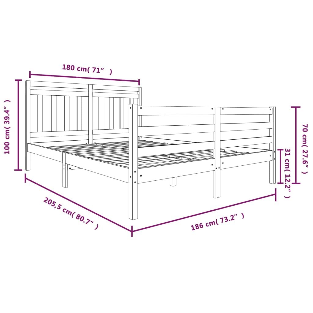 Πλαίσιο Κρεβατιού Μελί 180 x 200 εκ. Μασίφ 6FT Super King