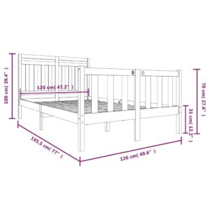 Πλαίσιο Κρεβατιού 120 x 190 εκ. από Μασίφ Ξύλο 4FT Small Double