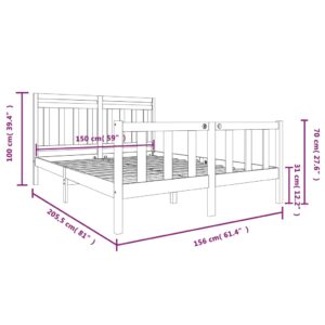 Πλαίσιο Κρεβατιού 150 x 200 εκ. από Μασίφ Ξύλο 5FT King Size