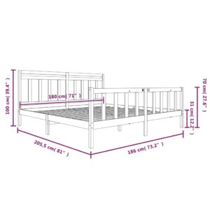 Πλαίσιο Κρεβατιού Μελί 180 x 200 εκ. Μασίφ 6FT Super King