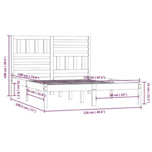 Πλαίσιο Ημίδιπλου Κρεβατιού Γκρι 120x190εκ 4FT από Ξύλο Πεύκου