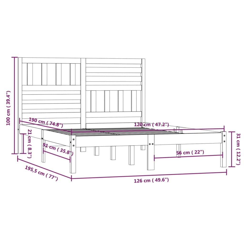 Πλαίσιο Κρεβατιού Μελί 120 x 190εκ Ξύλο Πεύκου 4FT Small Double