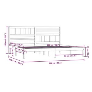 Πλαίσιο Κρεβατιού 200 x 200 εκ. από Μασίφ Ξύλο Πεύκου