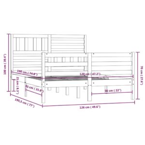 Πλαίσιο Κρεβατιού Μελί 120 x 190εκ Ξύλο Πεύκου 4FT Small Double