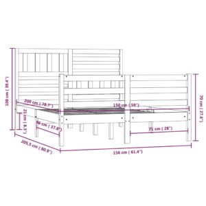 Πλαίσιο Κρεβατιού 150 x 200 εκ. από Μασίφ Ξύλο 5FT King Size