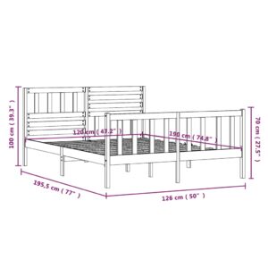 Πλαίσιο Κρεβατιού Λευκό 120x190εκ Ξύλο Πεύκου 4FT Small Double