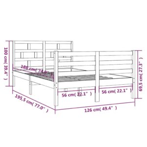 Πλαίσιο Κρεβατιού Λευκό 120x190εκ Ξύλο Πεύκου 4FT Small Double