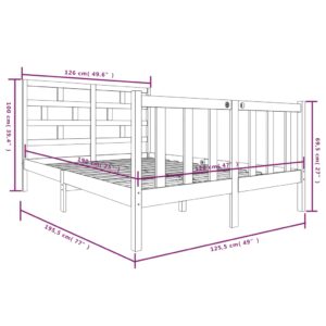 Πλαίσιο Κρεβατιού Λευκό 120x190εκ Ξύλο Πεύκου 4FT Small Double