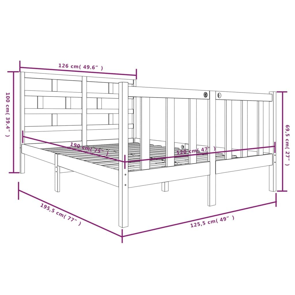 Πλαίσιο Κρεβατιού Μελί 120 x 190εκ Ξύλο Πεύκου 4FT Small Double