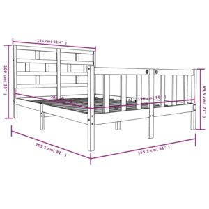 Πλαίσιο Κρεβατιού Μελί 150x200εκ Μασίφ Ξύλο Πεύκου 5FT KingSize