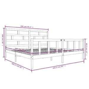 Πλαίσιο Κρεβατιού Καφέ Μελί 200 x 200 εκ. από Μασίφ Ξύλο Πεύκου