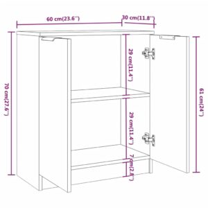 Ντουλάπι Λευκό / Sonoma Δρυς 60x30x70 εκ. Επεξεργασμένο Ξύλο