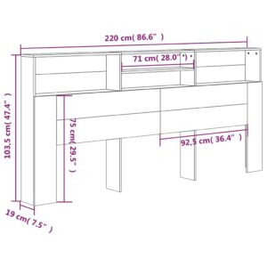 Κεφαλάρι Με Αποθηκευτικό Χώρο Μαύρο 220 x 19 x 103