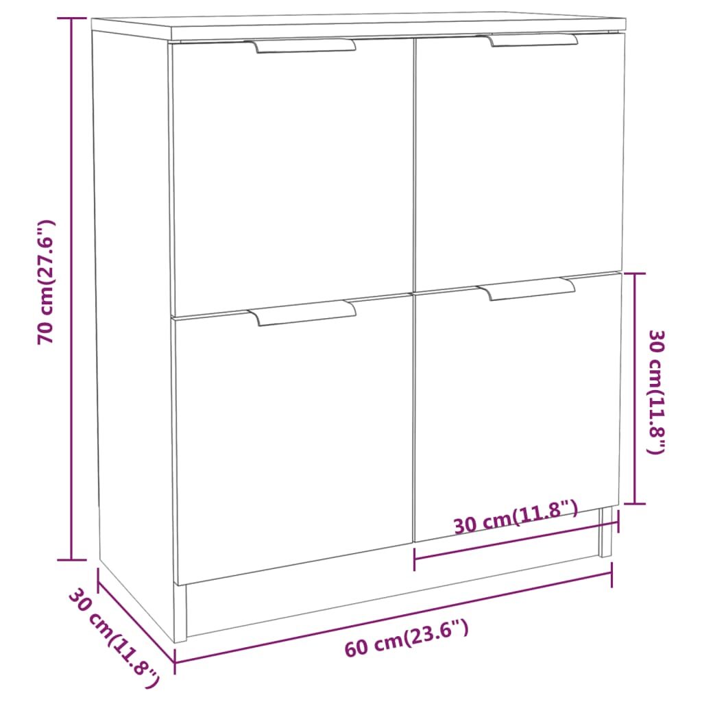 Ντουλάπι Καπνιστή Δρυς 60 x 30 x 70 εκ. από Επεξεργασμένο Ξύλο