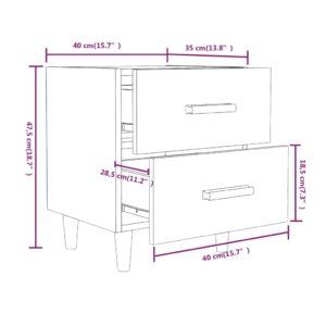 Κομοδίνα 2 τεμ. Γκρι Σκυροδέματος 40 x 35 x 47