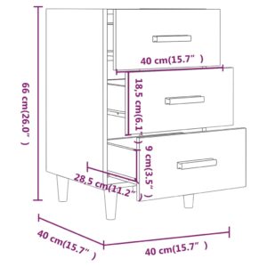 Κομοδίνο Γκρι Σκυροδέματος 40x40x66 εκ. από Επεξεργασμένο Ξύλο