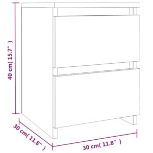 Κομοδίνο Καπνιστή βελανιδιά 30x30x40 εκ. από Επεξεργασμένο Ξύλο