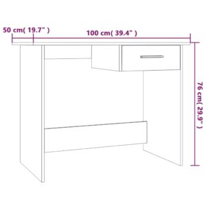 Γραφείο Καφέ Δρυς 100x50x76 εκ. από Επεξεργασμένο Ξύλο