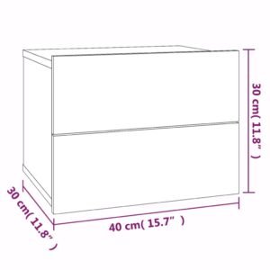 Κομοδίνα 2 Τεμ. Καπνιστή Δρυς 40x30x30 εκ. από Επεξεργ. Ξύλο