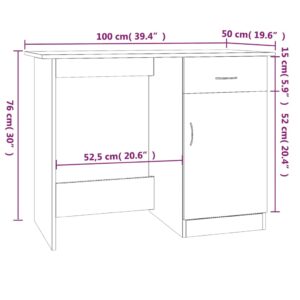 Γραφείο Καπνιστή Δρυς 100x50x76 εκ. από Επεξεργασμένο Ξύλο