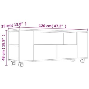 Έπιπλο Τηλεόρασης Γκρι Sonoma 120x35x43 εκ. Επεξεργασμένο Ξύλο